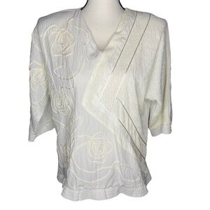 Regal‎ Vintage 80s Top V Neck Half Sleeve Oversized Windbreaker Top Size XS